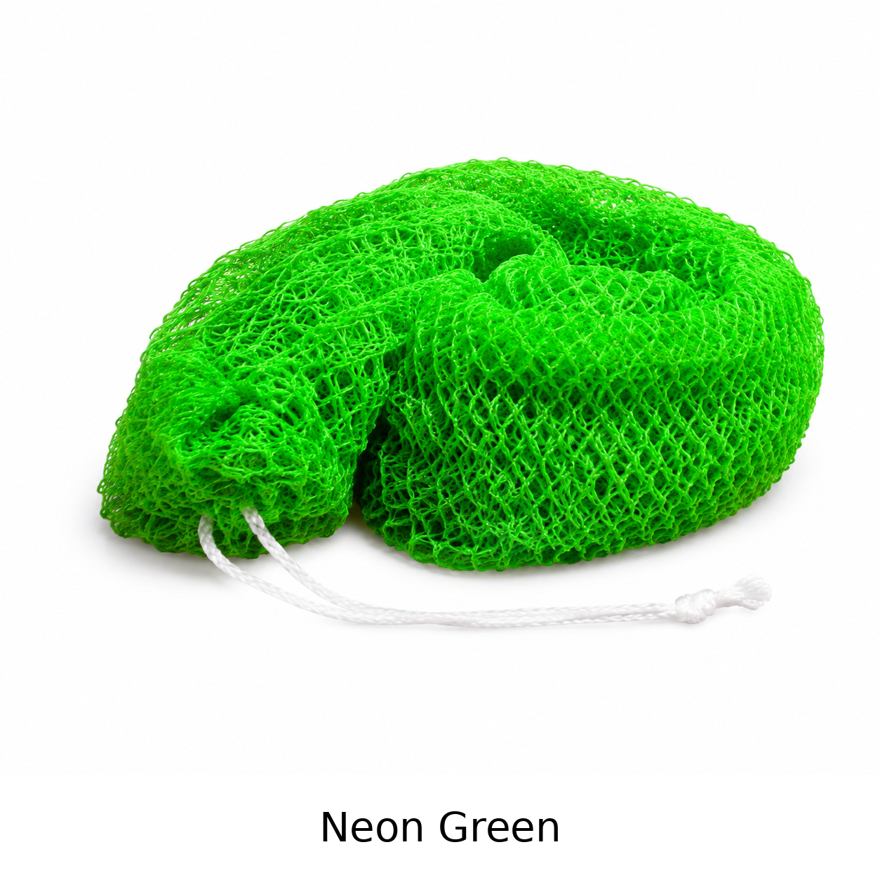 Neon Green African net sponge with color name