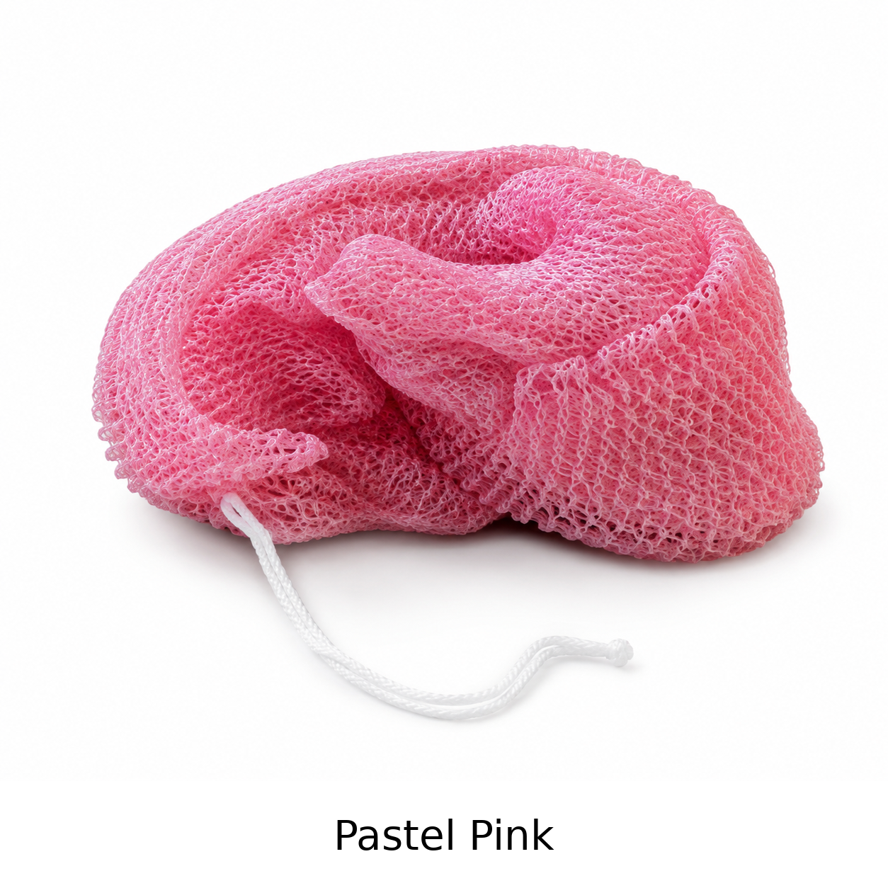 Pastel Pink African net sponge with color name